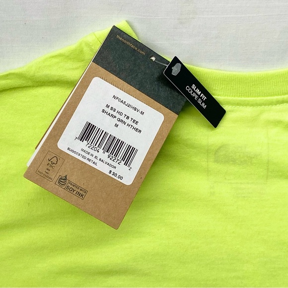 NWT The North Face Yellow T-Shirt Men’s Size Medium (Slim Fit) - Picture 8 of 11